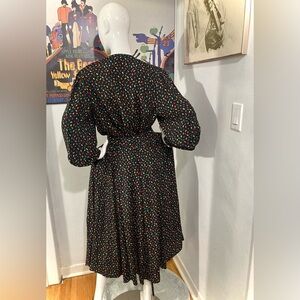 Vintage 80s Button Front Maxi Skirt and Blouse - Multi Colour Coffee Bean Print